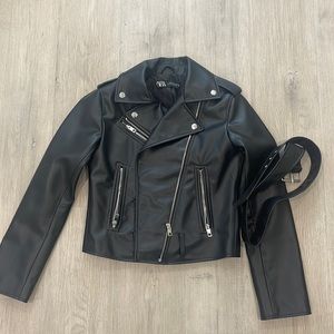 Black leather jacket